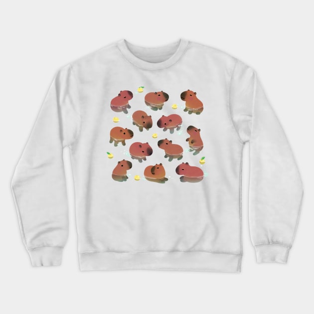 Capybath time Crewneck Sweatshirt by pikaole